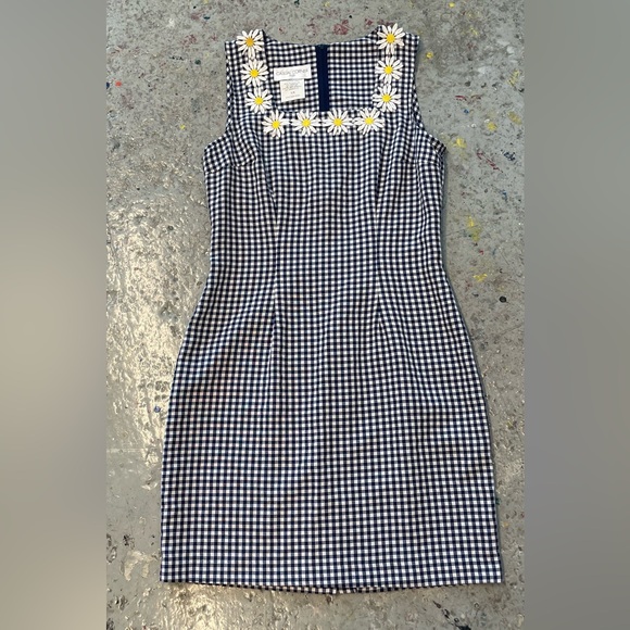 Casual Corner Dresses & Skirts - Vintage 90s Casual Corner Gingham Daisy Dress Cottagecore Picnic Sundress